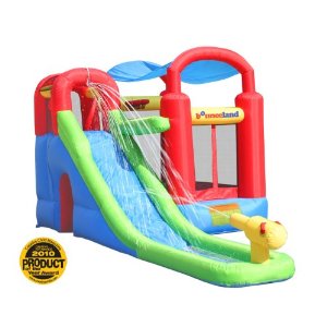 inflatables-kids bouncer with wet slide combination inflatable